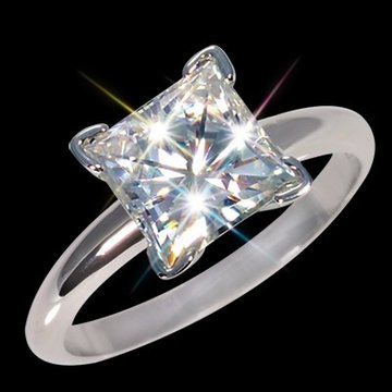 6 00 mm 1 25 carat certified moissanite princess cut solitaire ring 3