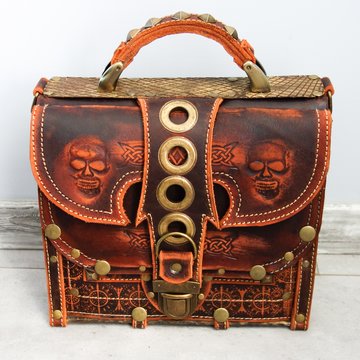 сумка- портфель унисекс из натуральной кожи ручной работы